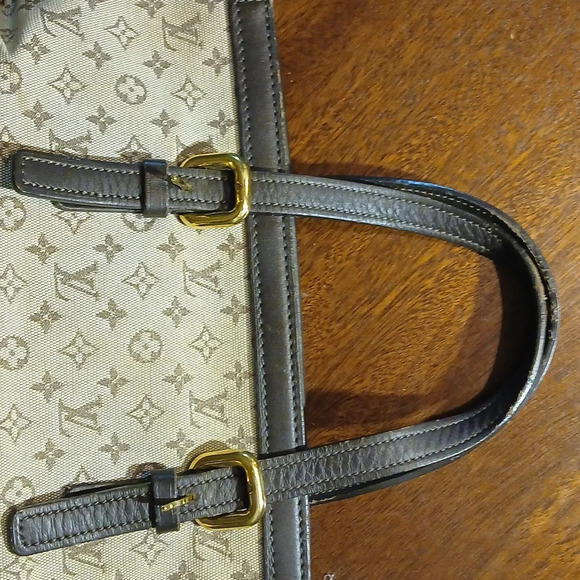 AUTHENTIC LOUIS VUITTON MONOGRAM CANVAS LEATHER BROWN AND TAN BAG - Picture 10 of 16